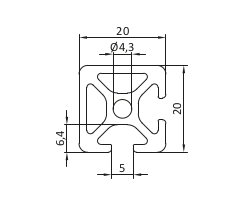 Profil aluminiowy 20X20 2N90 [5]